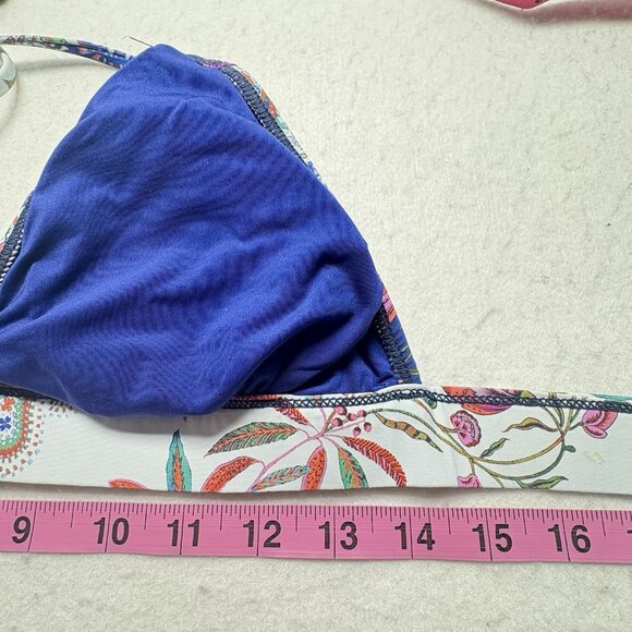 LA BLANCA Women Triangle Halter Bikini Top Sz 6 Multicolor Paisley Summer 79-23 - Picture 8 of 10
